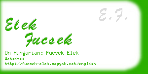 elek fucsek business card